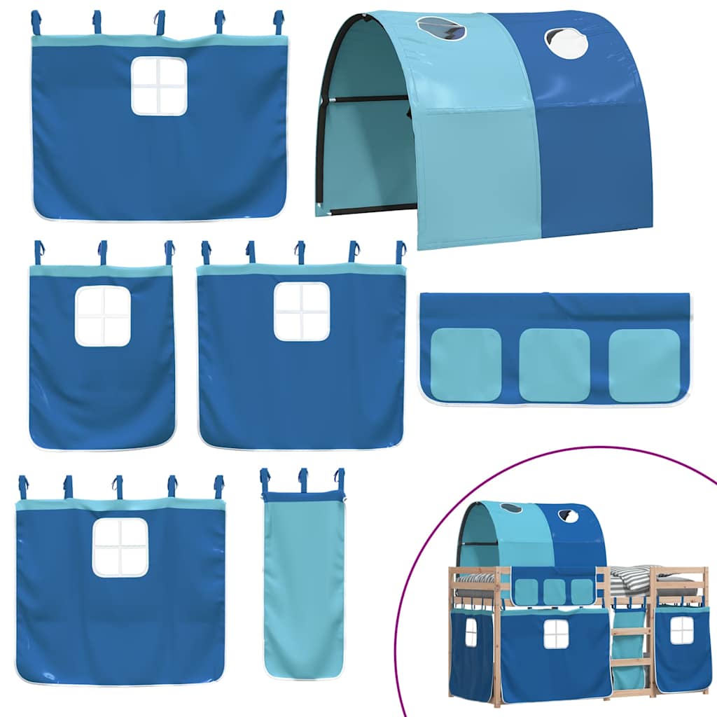 Letto a Castello senza Materasso Blu 90x190cm Massello Pino | homemem39