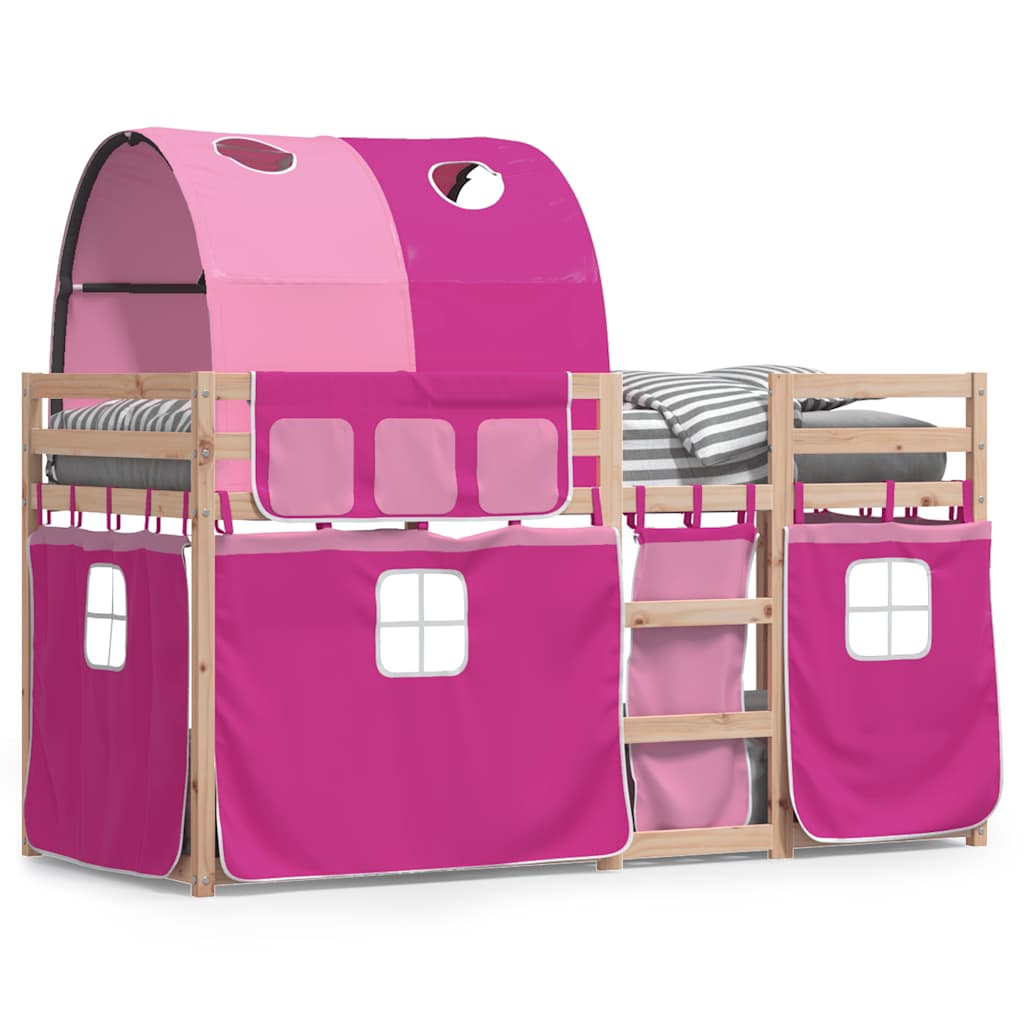 Letto a Castello senza Materasso Rosa 90x190 cm Legno di Pino | homemem39