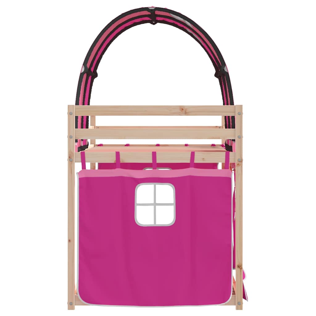 Letto a Castello senza Materasso Rosa 90x190 cm Legno di Pino | homemem39