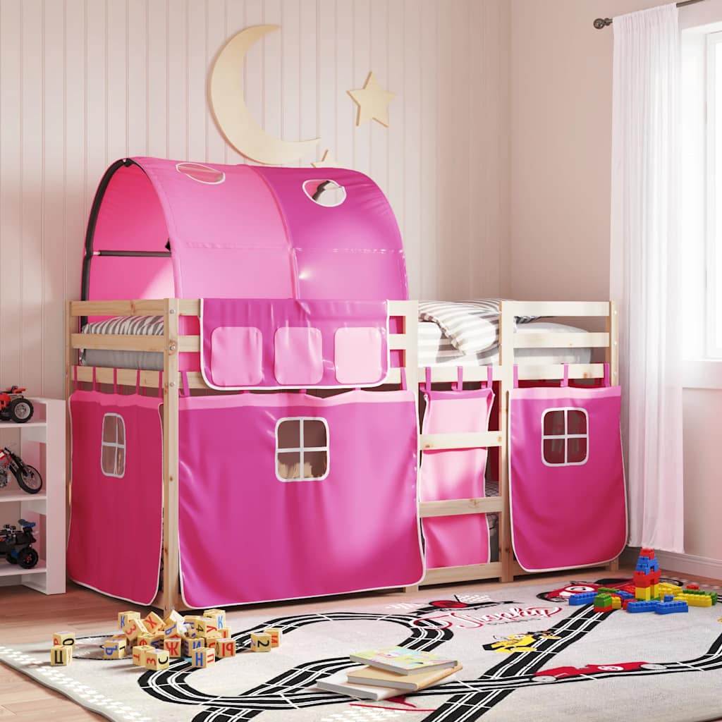 Letto a Castello senza Materasso Rosa 90x190 cm Legno di Pino | homemem39