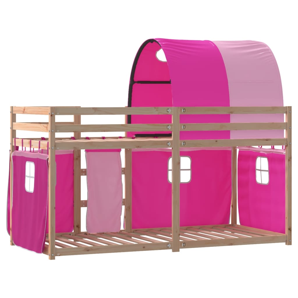 Letto a Castello senza Materasso Rosa 75x190 cm Legno di Pino - homemem39