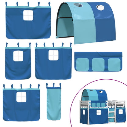 Letto a Castello senza Materasso Blu 75x190 cm Massello Pino - homemem39