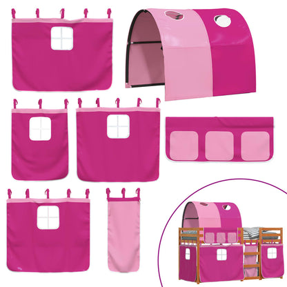 Letto a Castello senza Materasso Rosa 80x200 cm Legno di Pino - homemem39