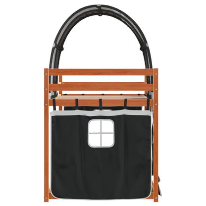 Letto a Castello senza Materasso Bianco e Nero 75x190 cm inPino