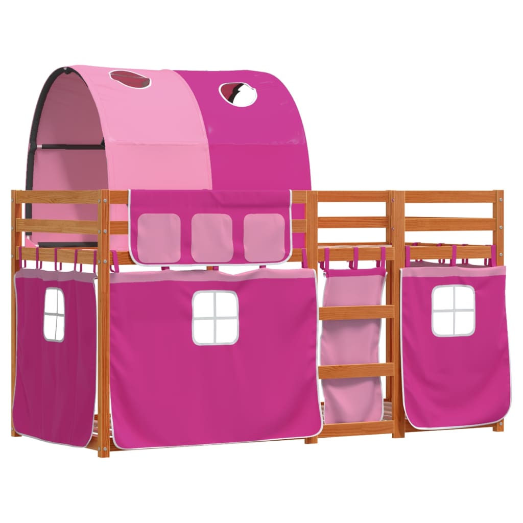 Letto a Castello senza Materasso Rosa 75x190 cm Legno di Pino - homemem39