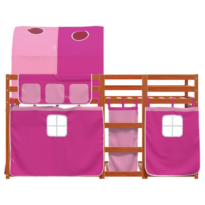 Letto a Castello senza Materasso Rosa 75x190 cm Legno di Pino - homemem39