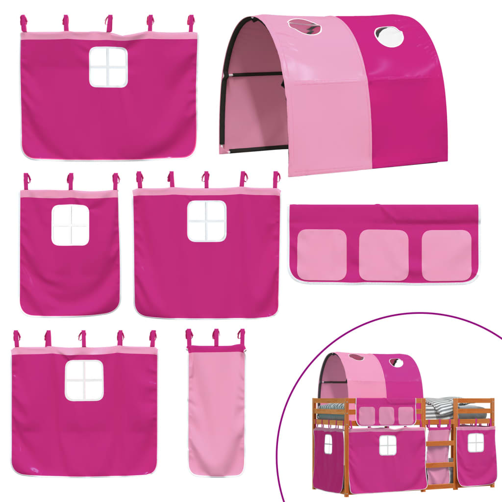 Letto a Castello senza Materasso Rosa 75x190 cm Legno di Pino - homemem39