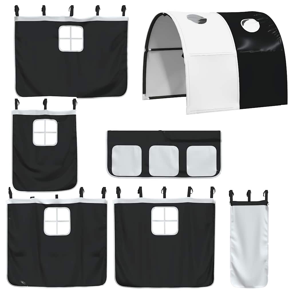Letto a Castello senza Materasso Bianco e Nero 90x200cm in Pino | homemem39