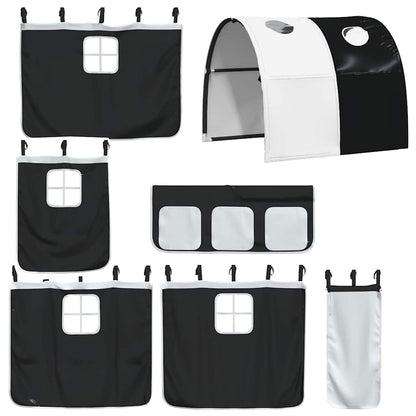 Letto a Castello senza Materasso Bianco e Nero 90x200cm in Pino | homemem39
