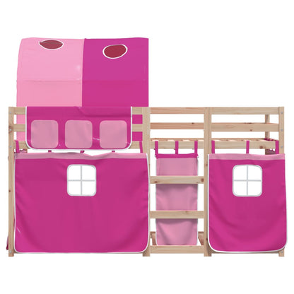 Letto a Castello senza Materasso Rosa 90x200 cm Legno di Pino - homemem39