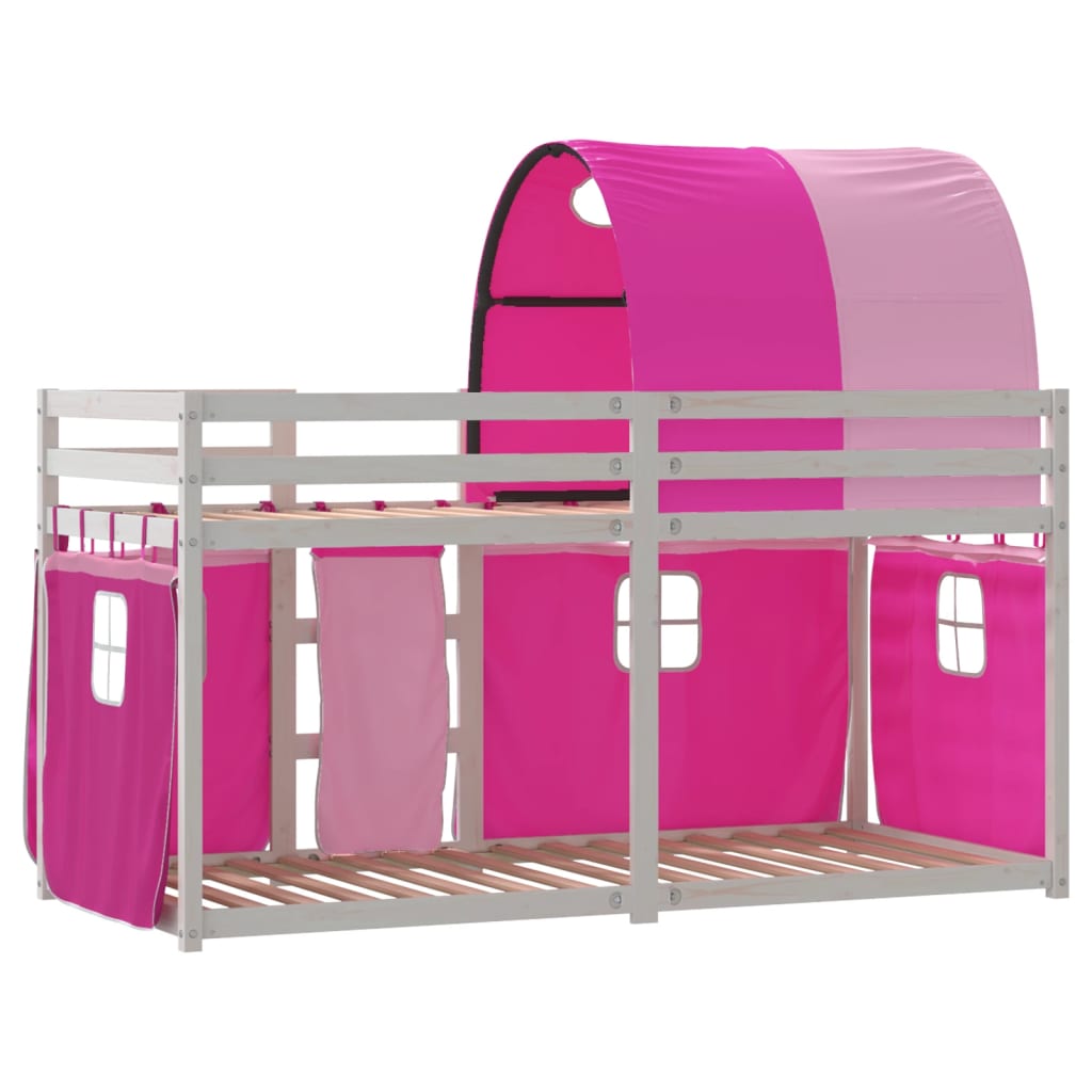 Letto a Castello senza Materasso Rosa 90x200 cm Legno di Pino - homemem39