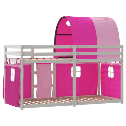 Letto a Castello senza Materasso Rosa 90x200 cm Legno di Pino - homemem39