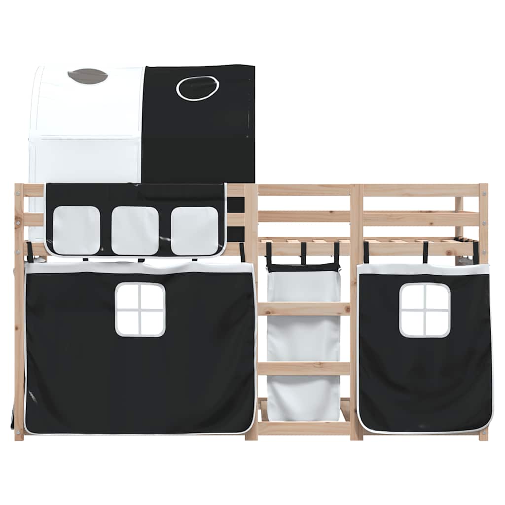 Letto a Castello senza Materasso Bianco e Nero 90x190cm in Pino | homemem39