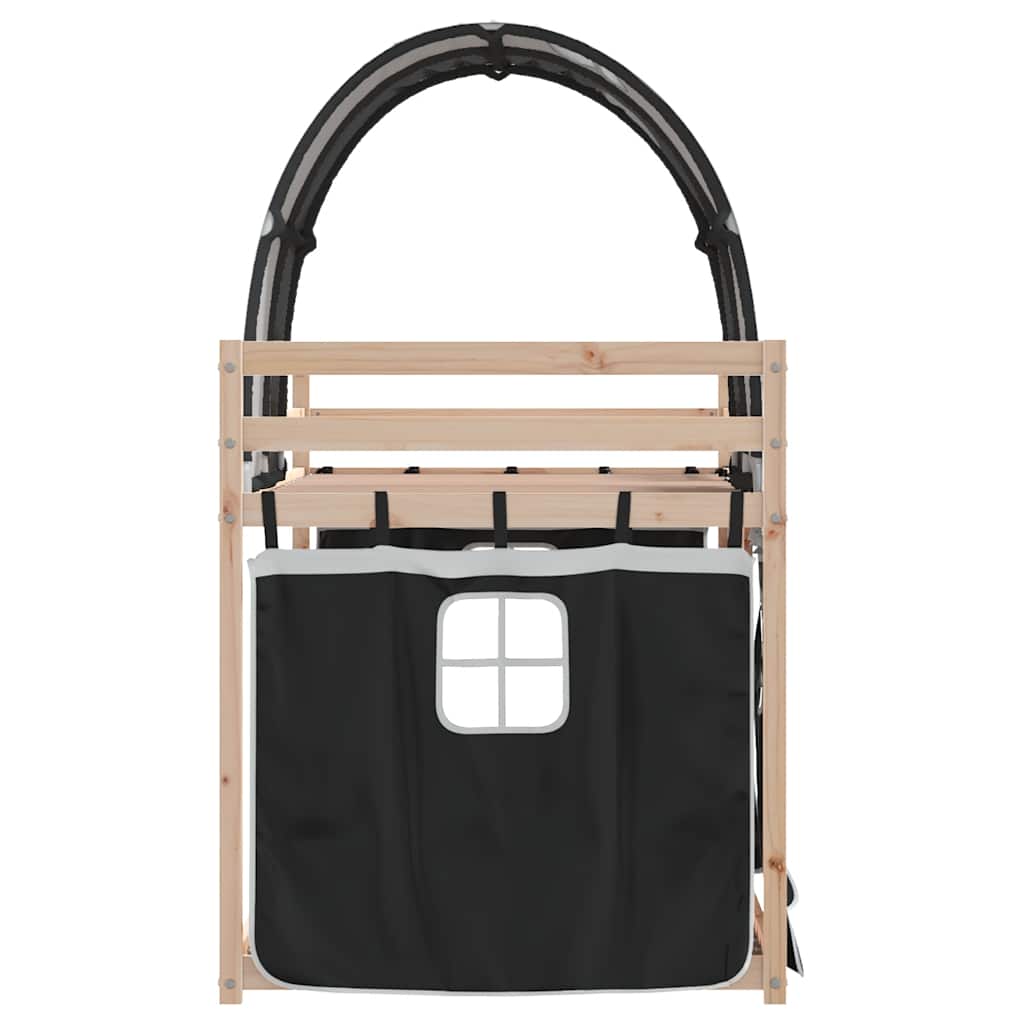 Letto a Castello senza Materasso Bianco e Nero 90x190cm in Pino | homemem39