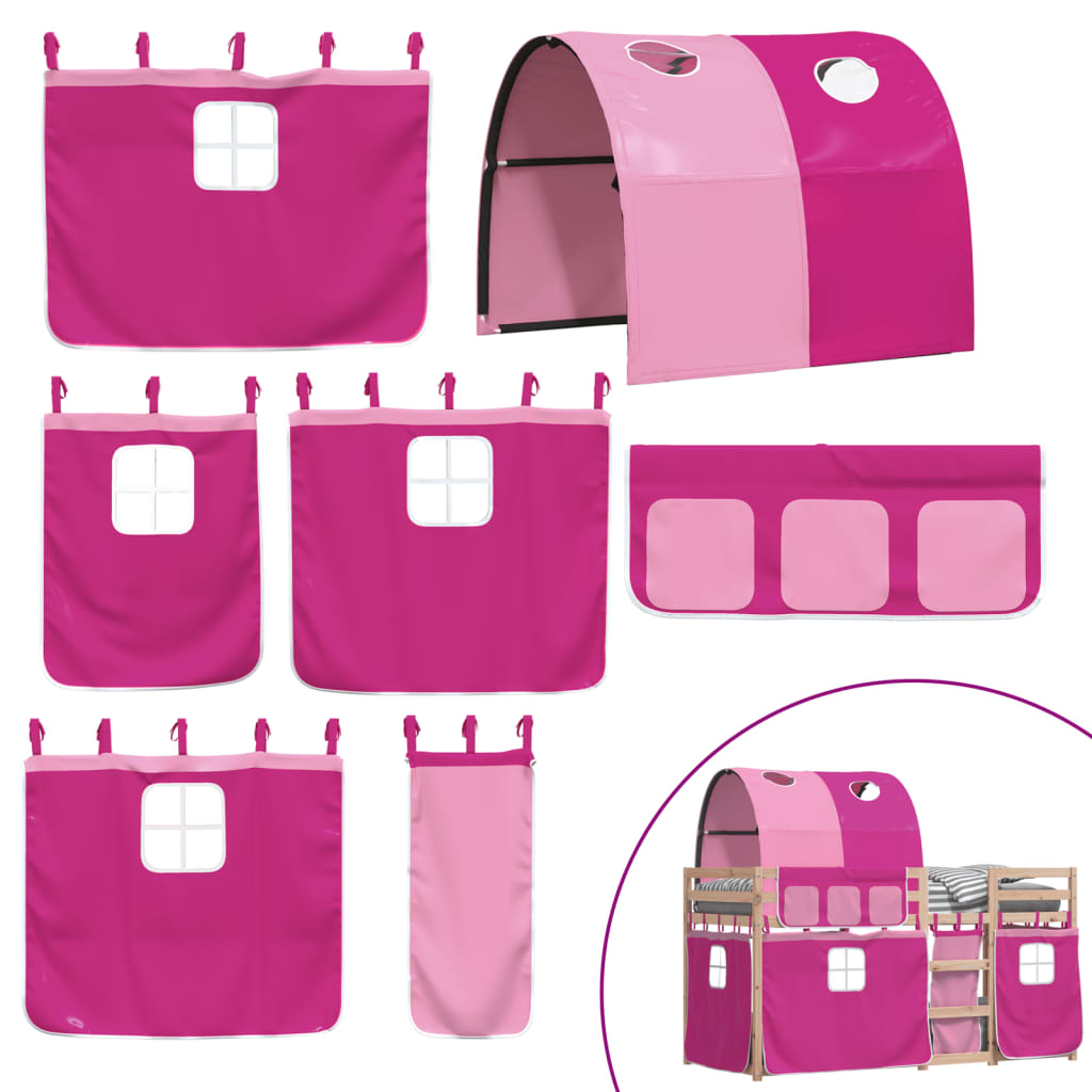 Letto a Castello senza Materasso Rosa 90x190 cm Legno di Pino - homemem39