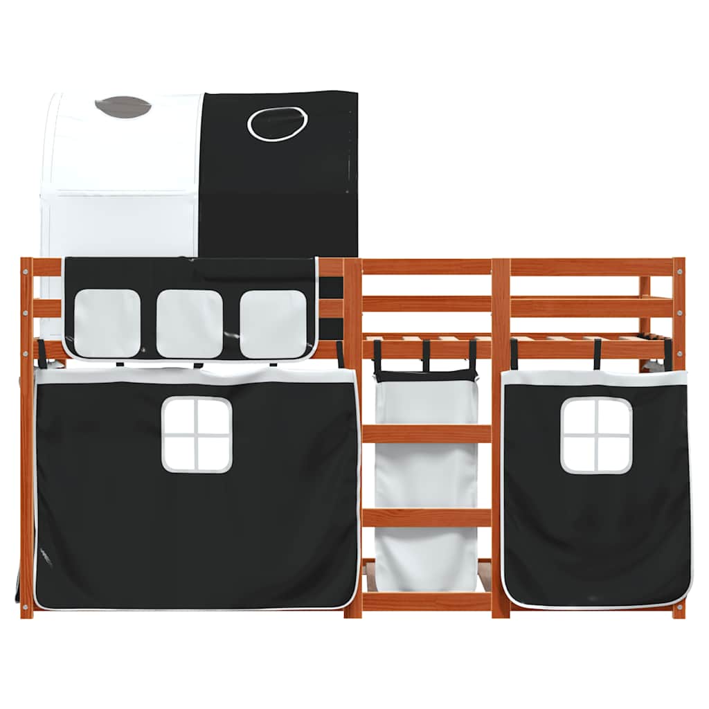 Letto a Castello senza Materasso Bianco e Nero 90x200cm in Pino | homemem39