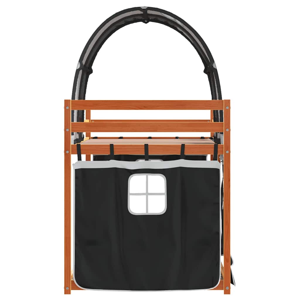 Letto a Castello senza Materasso Bianco e Nero 90x200cm in Pino | homemem39