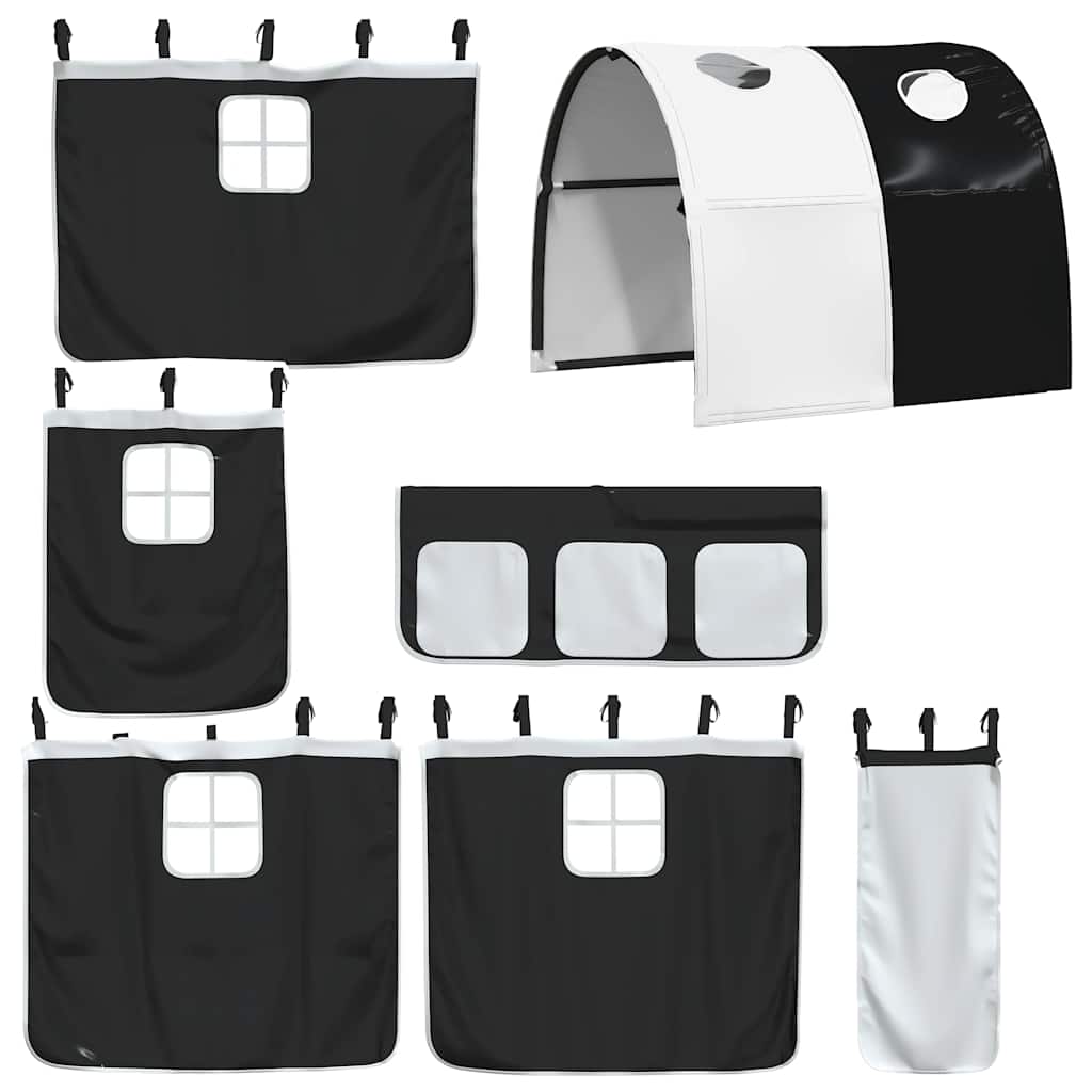 Letto a Castello senza Materasso Bianco e Nero 90x200cm in Pino | homemem39