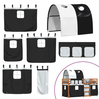 Letto a Castello senza Materasso Bianco e Nero 90x200cm in Pino | homemem39