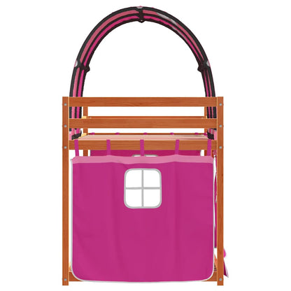 Letto a Castello senza Materasso Rosa 90x200 cm Legno di Pino
