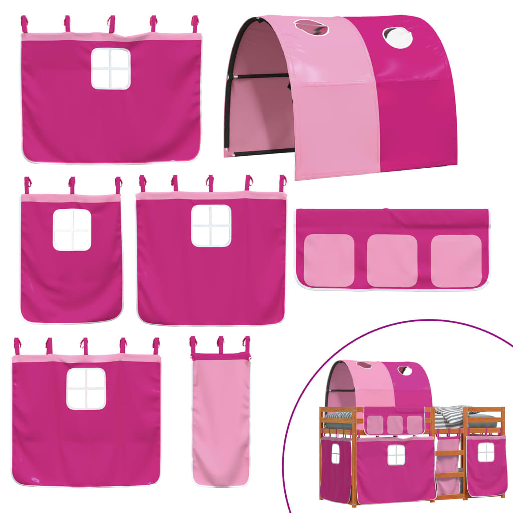 Letto a Castello senza Materasso Rosa 90x200 cm Legno di Pino - homemem39