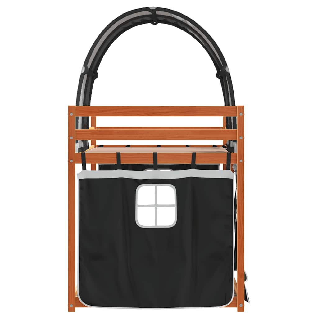 Letto a Castello senza Materasso Bianco e Nero 90x190cm in Pino | homemem39
