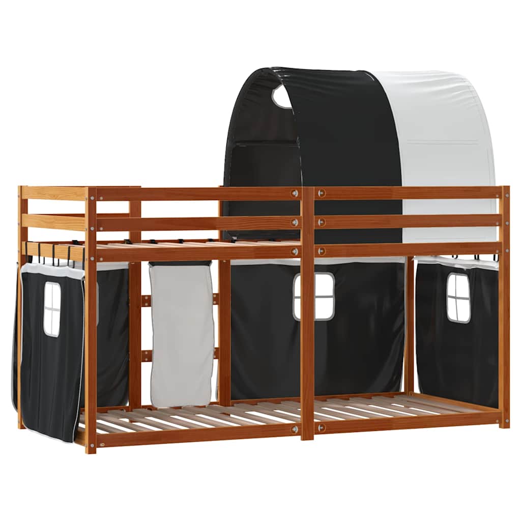 Letto a Castello senza Materasso Bianco e Nero 90x190cm in Pino | homemem39
