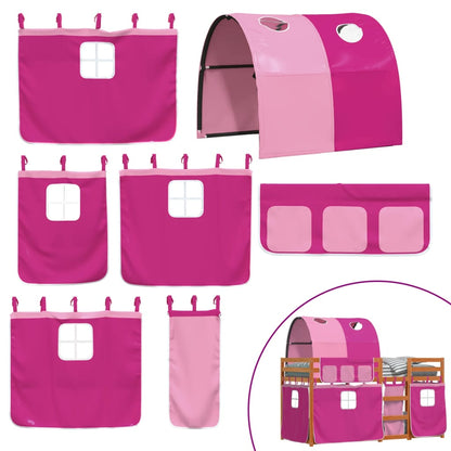 Letto a Castello senza Materasso Rosa 90x190 cm Legno di Pino - homemem39