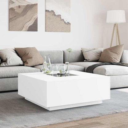 Tavolino da Salotto con LED Infinity Bianco 100x100x40 cm