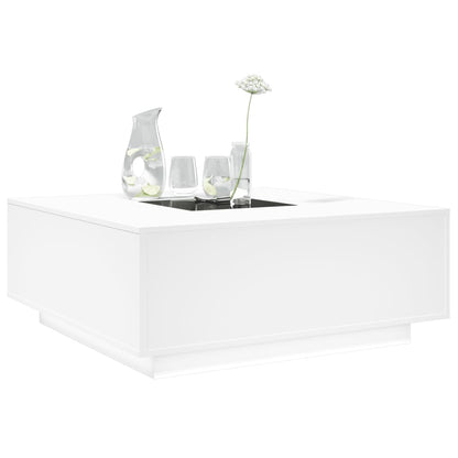 Tavolino da Salotto con LED Infinity Bianco 100x100x40 cm | homemem39