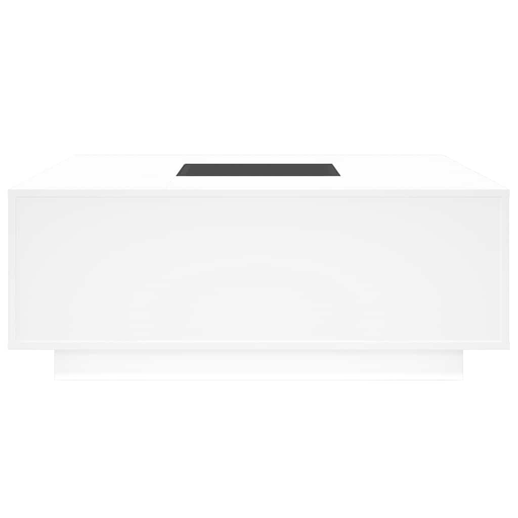 Tavolino da Salotto con LED Infinity Bianco 100x100x40 cm