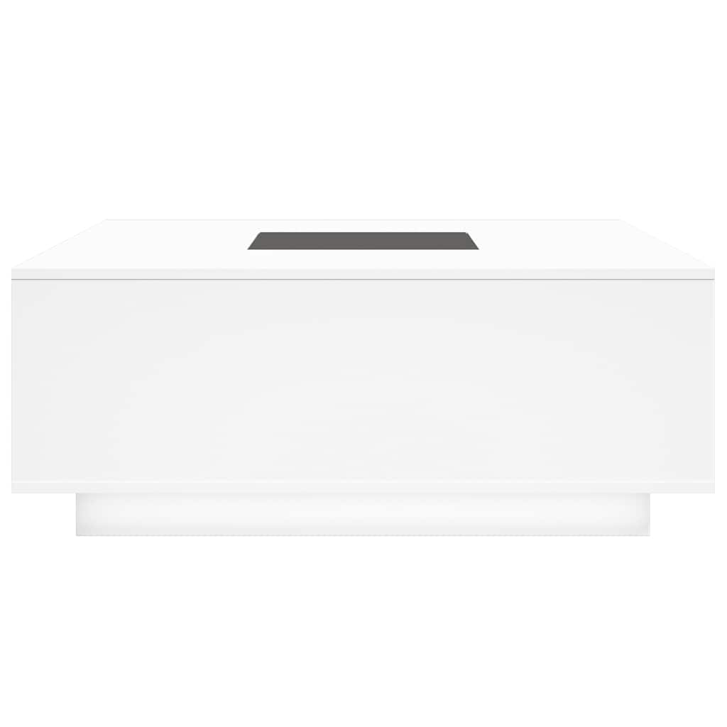 Tavolino da Salotto con LED Infinity Bianco 100x100x40 cm