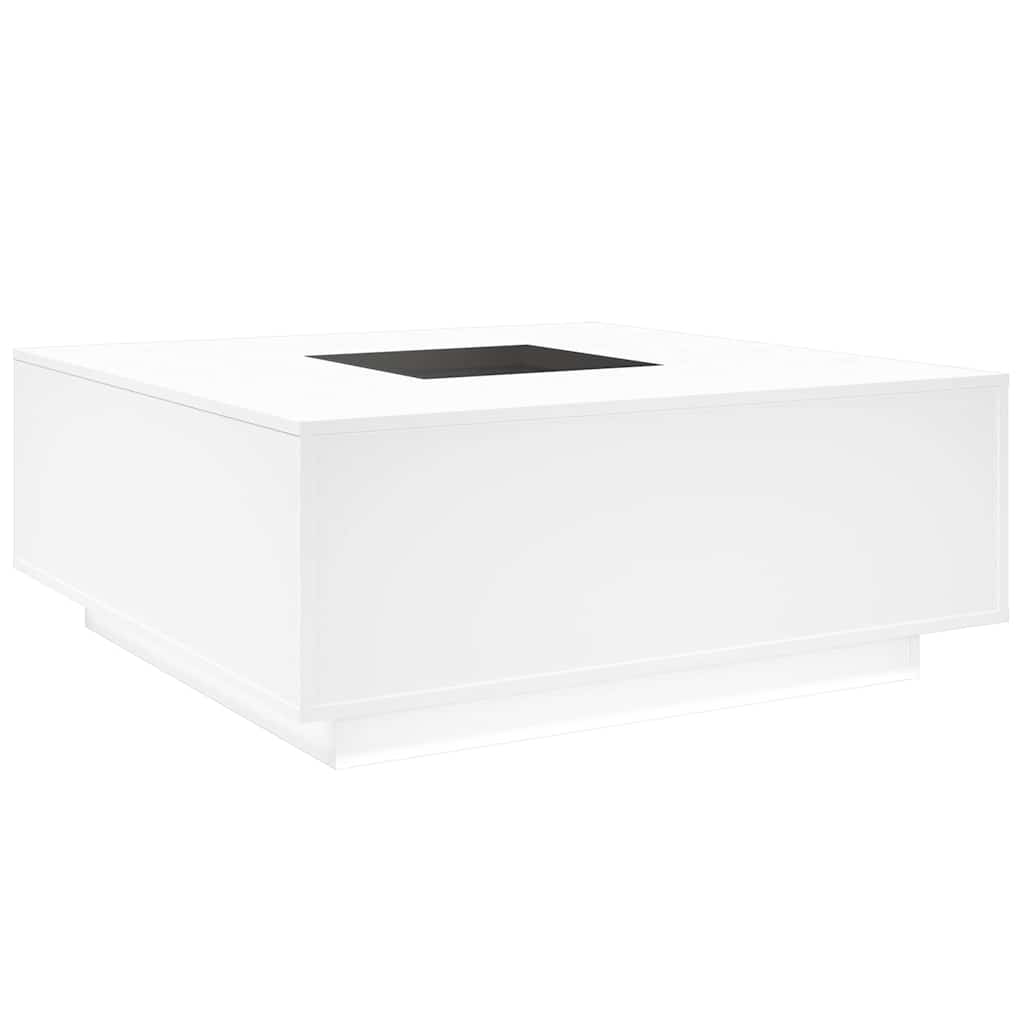 Tavolino da Salotto con LED Infinity Bianco 100x100x40 cm