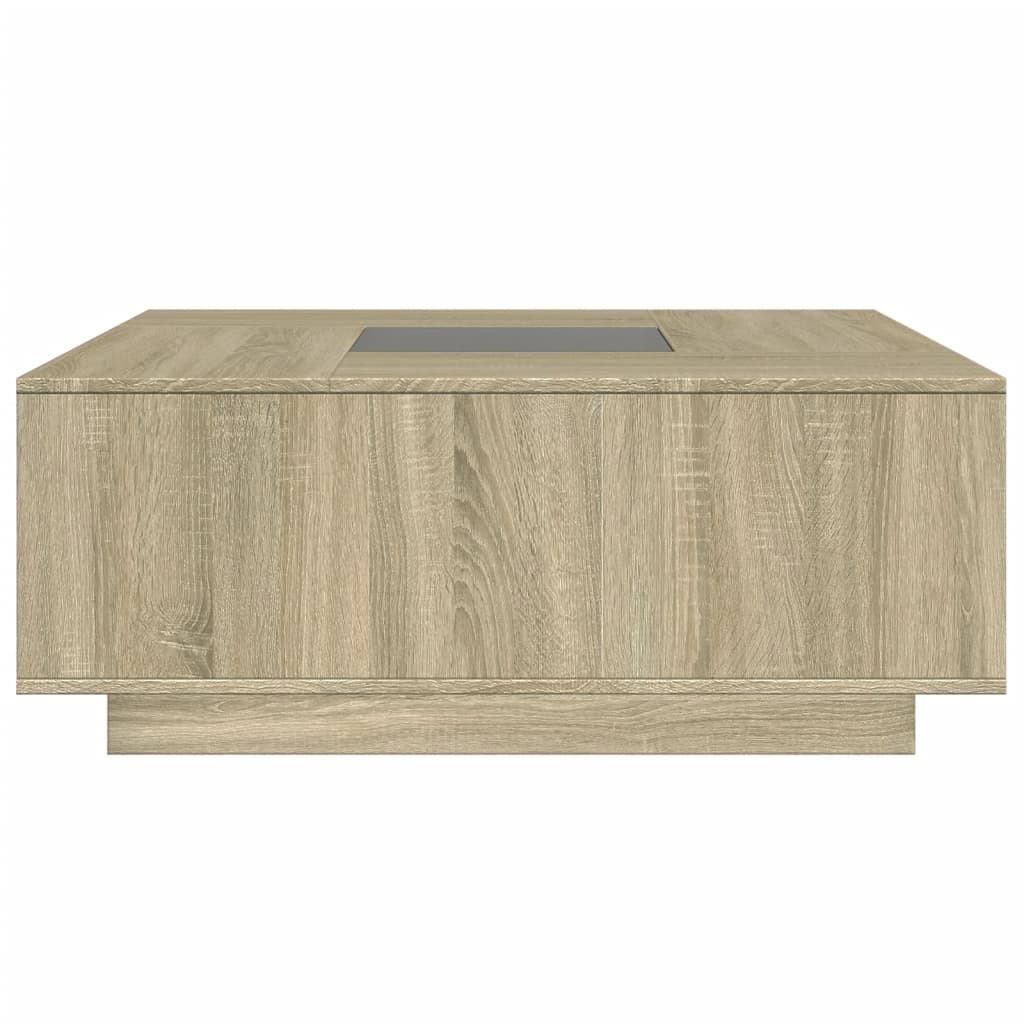 Tavolino da Salotto con LED Infinity Rovere Sonoma 100x100x40cm