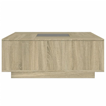 Tavolino da Salotto con LED Infinity Rovere Sonoma 100x100x40cm