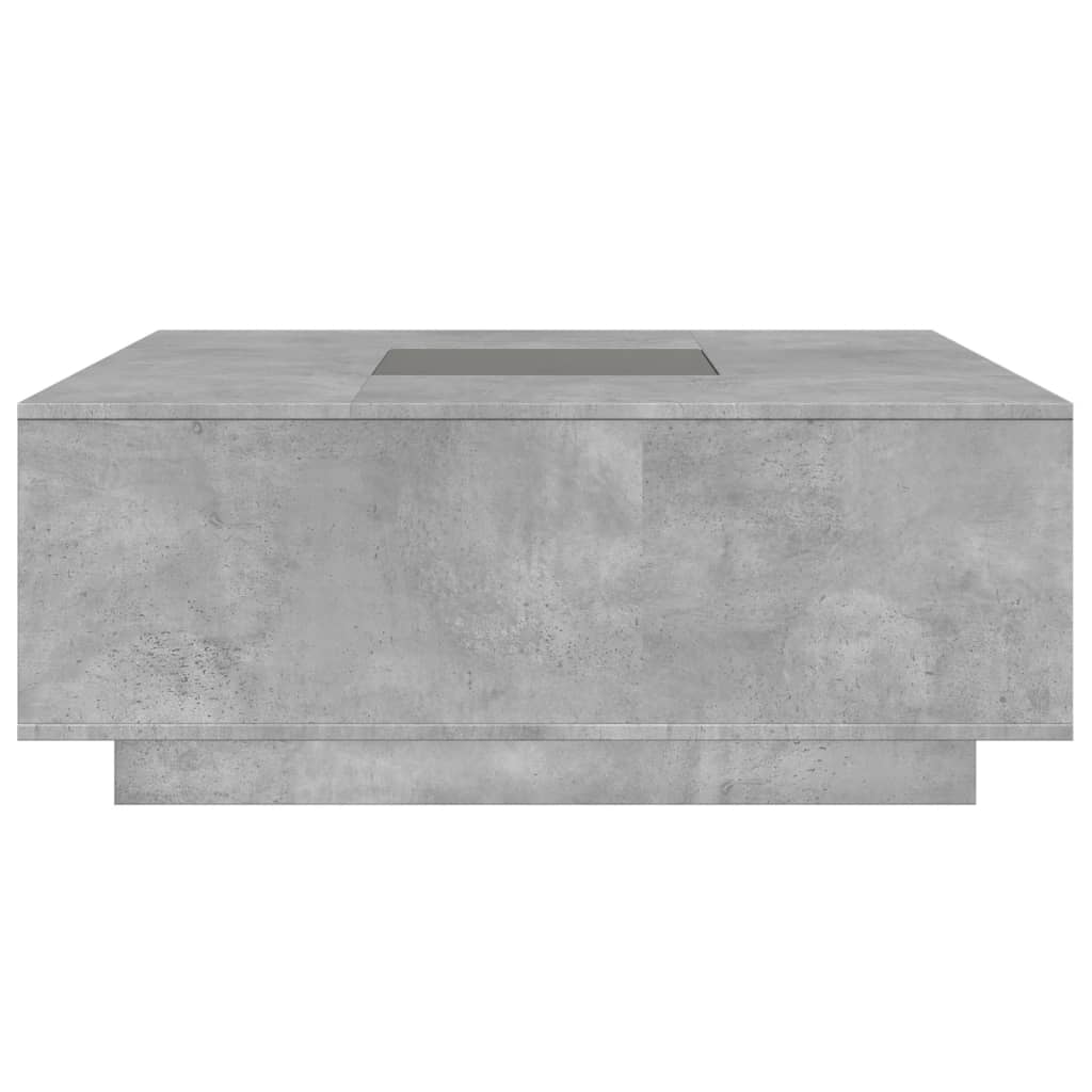 Tavolino Salotto con LED Infinity Grigio Cemento 100x100x40 cm | homemem39