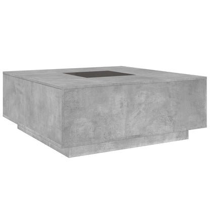 Tavolino Salotto con LED Infinity Grigio Cemento 100x100x40 cm