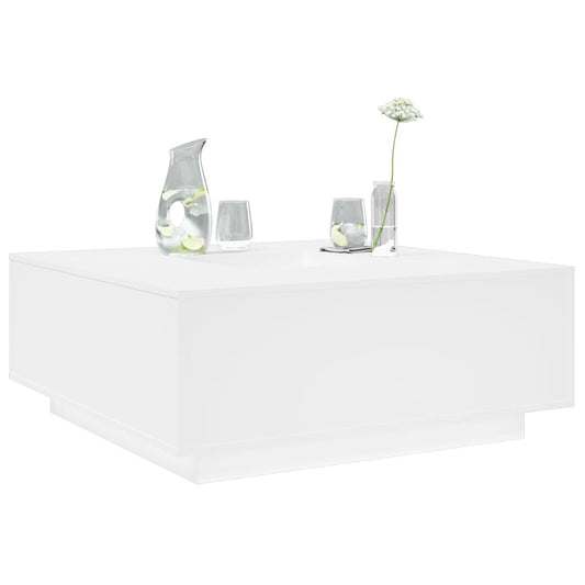 Tavolino da Salotto Bianco 100x100x40 cm in Legno Multistrato | homemem39
