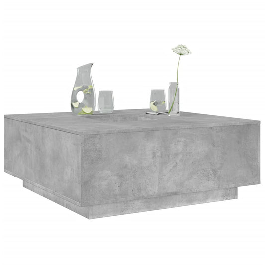 Tavolino Salotto Grigio Cemento 100x100x40 cm Legno Multistrato | homemem39