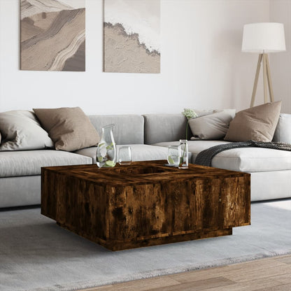 Tavolino da Salotto Rovere Fumo 100x100x40 cm Legno Multistrato | homemem39