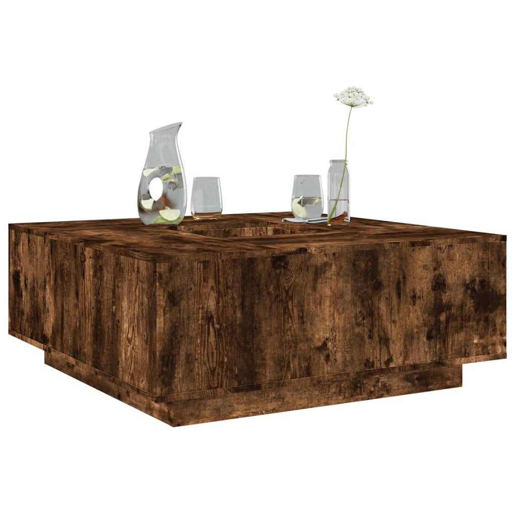 Tavolino da Salotto Rovere Fumo 100x100x40 cm Legno Multistrato | homemem39