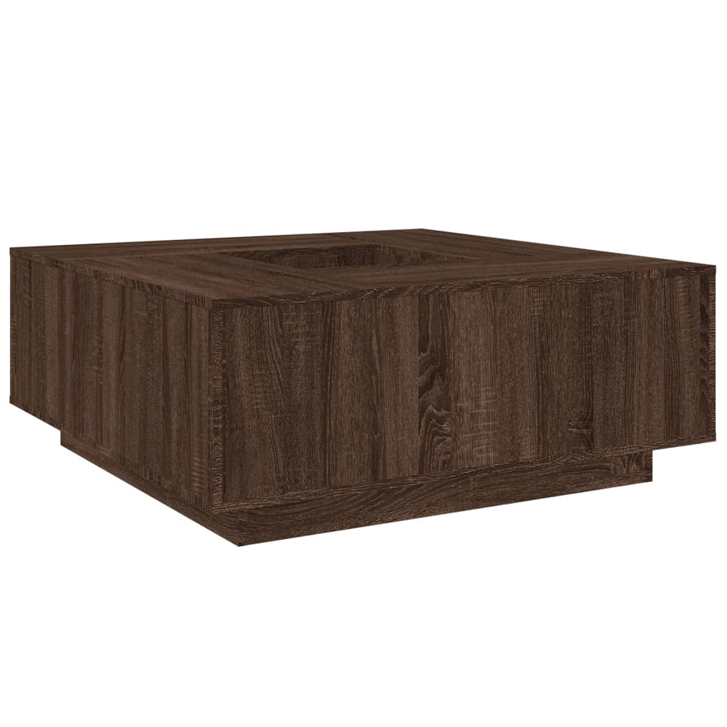 Tavolino Salotto Rovere Marrone 100x100x40 cm Legno Multistrato | homemem39