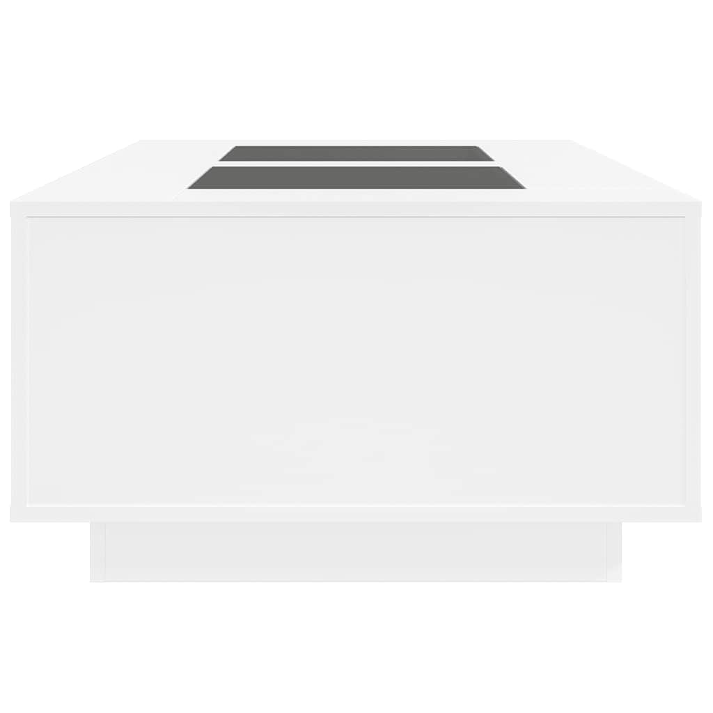 Tavolino da Salotto con LED Infinity Bianco 116x69x40 cm