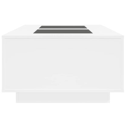 Tavolino da Salotto con LED Infinity Bianco 116x69x40 cm