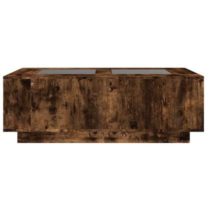 Tavolino da Salotto con LED Infinity Rovere Fumo 116x69x40 cm | homemem39