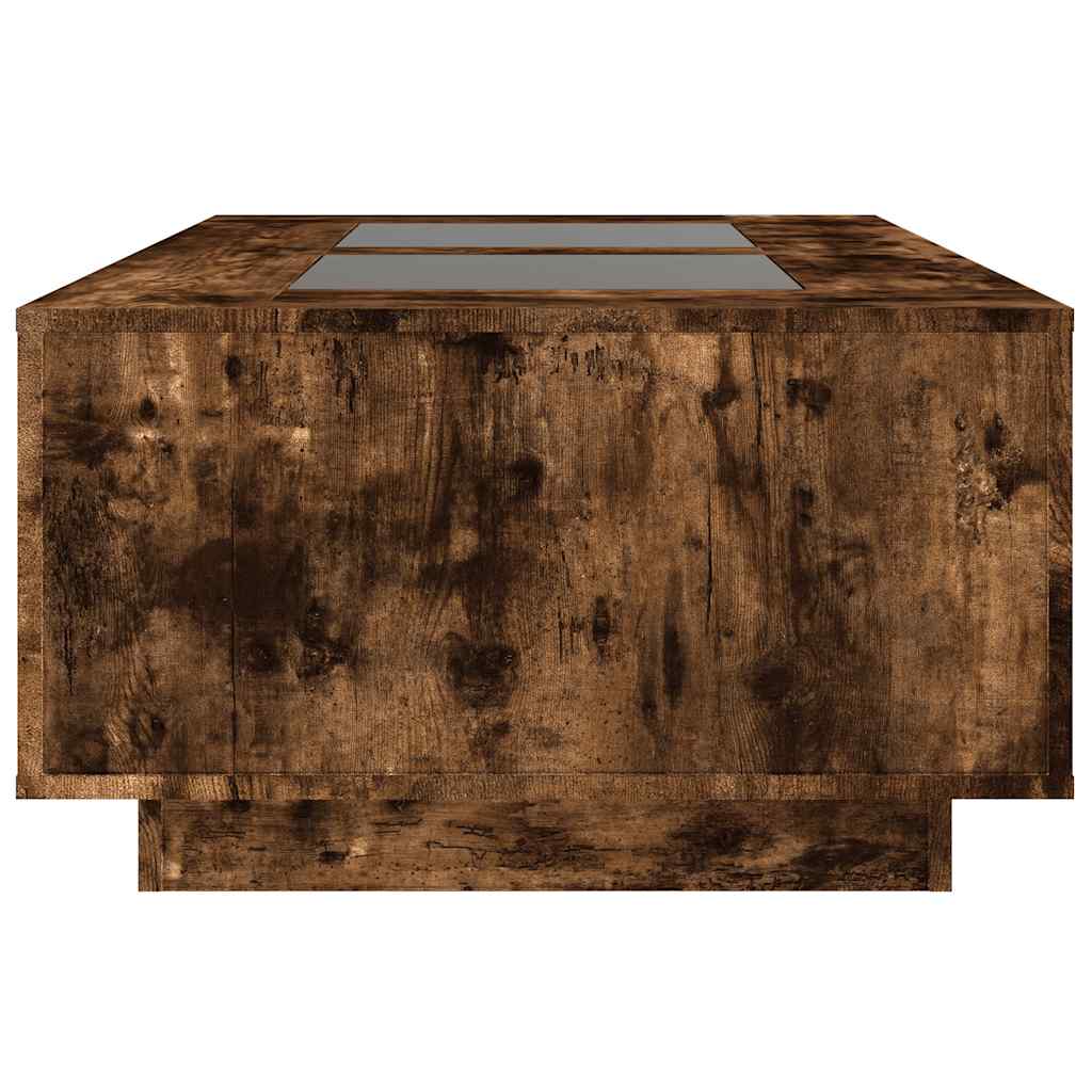 Tavolino da Salotto con LED Infinity Rovere Fumo 116x69x40 cm | homemem39