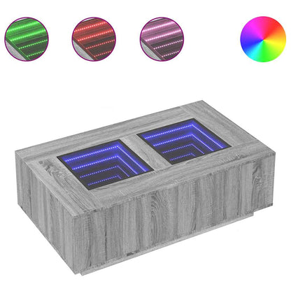 Tavolino da Salotto con LED Infinity Rovere Sonoma 116x69x40 cm | homemem39