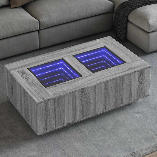 Tavolino da Salotto con LED Infinity Rovere Sonoma 116x69x40 cm | homemem39
