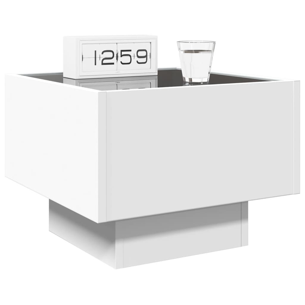 Comodino con LED Infinity Bianco 40x40x30 cm | homemem39