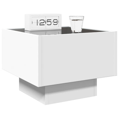 Comodino con LED Infinity Bianco 40x40x30 cm | homemem39